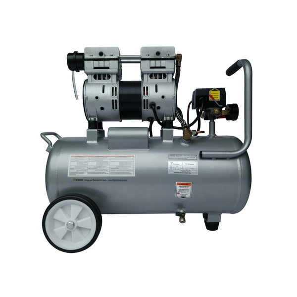 Ultra Quiet Oil-Free Air Compressor, 1HP, 8Gal