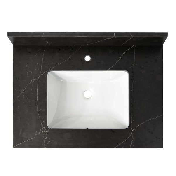 Vanity Top w/Ceramic Basin, 31 x 22 in