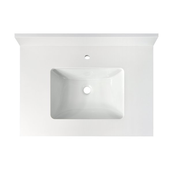 Vanity Top w/Ceramic Basin, 31 x 22 in