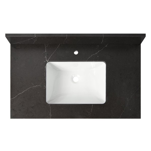 Vanity Top w/Ceramic Basin, 37 x 22 in