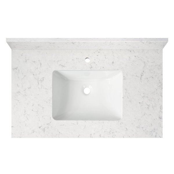 Vanity Top w/Ceramic Basin, 37 x 22 in
