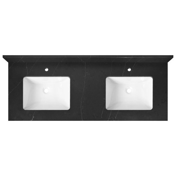 Vanity Top w/Ceramic Basins, 61 x 22 in