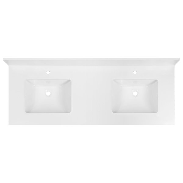 Vanity Top w/Ceramic Basins, 61 x 22 in
