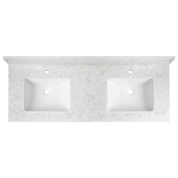 Vanity Top w/Ceramic Basins, 61 x 22 in