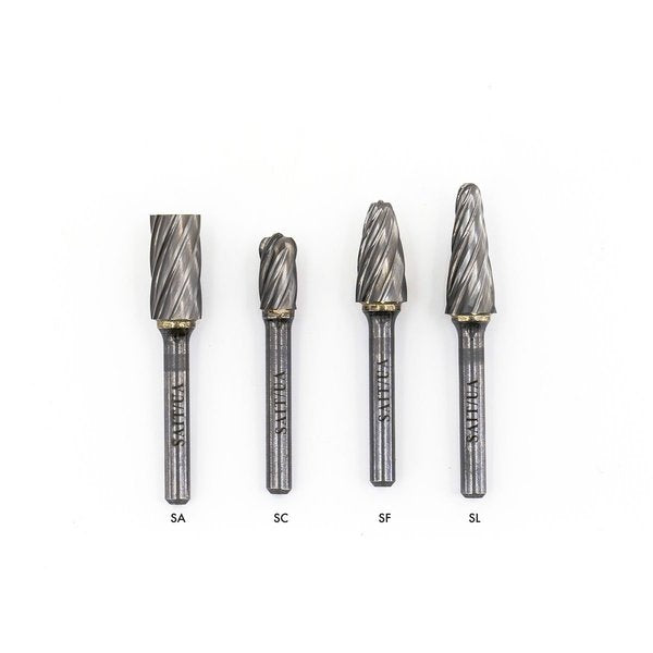 SAIT 45052 Non-ferrous (Aluminum Cut) Carbide Burs, Type SC3NF, 3/8