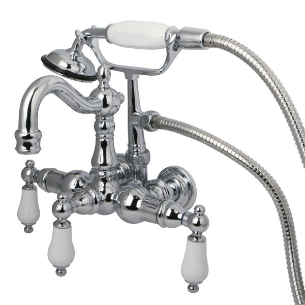 Wall-Mount Clawfoot Tub Faucet, Polished Chrome, Tub Wall Mount