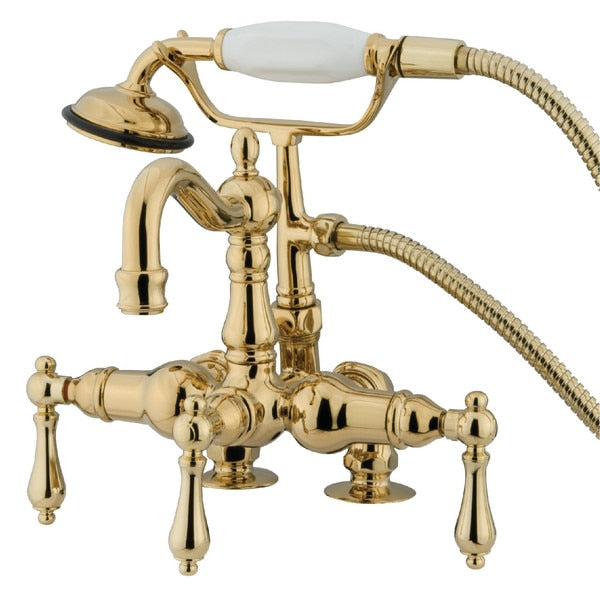 Deck-Mount Clawfoot Tub Faucet, Polished Brass, Deck Mount