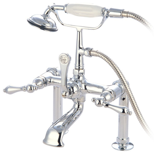 Deck-Mount Clawfoot Tub Faucet, Polished Chrome, Deck Mount