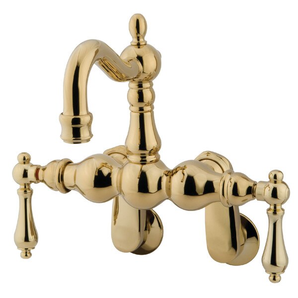 Wall-Mount Clawfoot Tub Faucet, Polished Brass, Tub Wall Mount