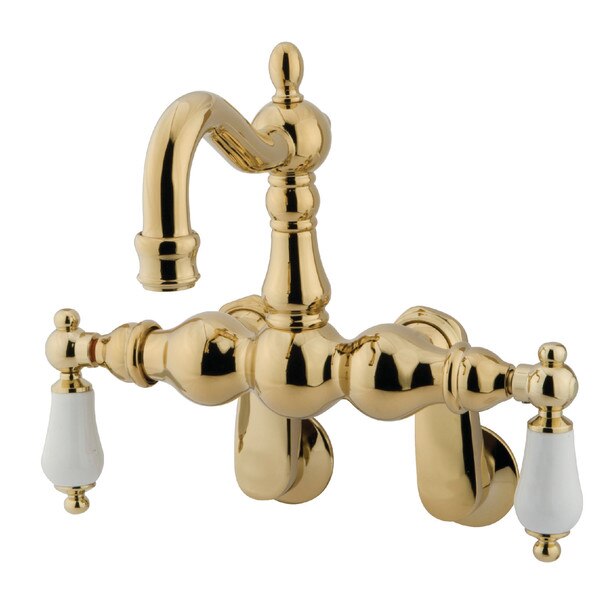 Wall-Mount Clawfoot Tub Faucet, Polished Brass, Tub Wall Mount