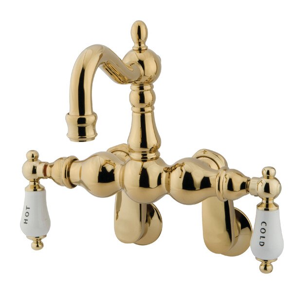 Wall-Mount Clawfoot Tub Faucet, Polished Brass, Tub Wall Mount