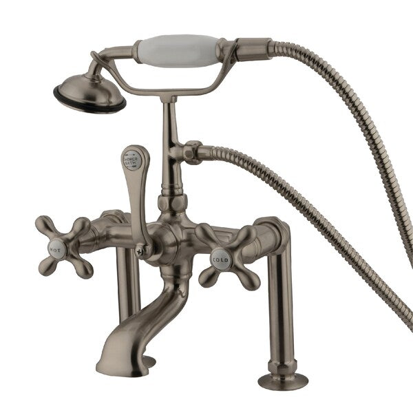 Deck-Mount Clawfoot Tub Faucet, Brushed Nickel, Deck Mount