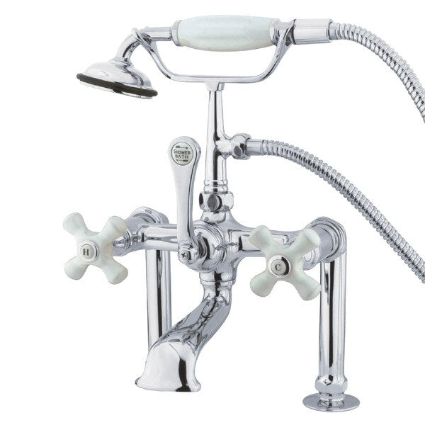 Deck-Mount Clawfoot Tub Faucet, Polished Chrome, Deck Mount