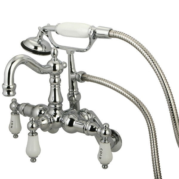 Wall-Mount Clawfoot Tub Faucet, Polished Chrome, Tub Wall Mount