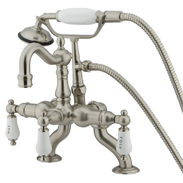 Deck-Mount Clawfoot Tub Faucet, Brushed Nickel, Deck Mount