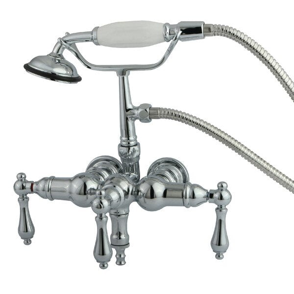 Wall-Mount Clawfoot Tub Faucet, Polished Chrome, Tub Wall Mount