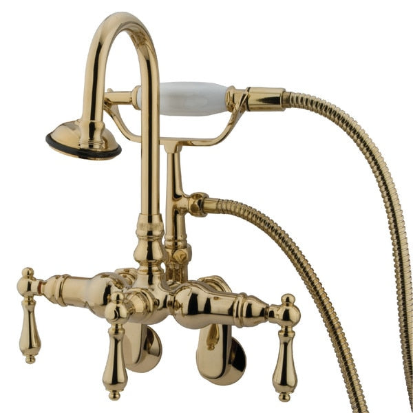 Wall-Mount Clawfoot Tub Faucet, Polished Brass, Tub Wall Mount