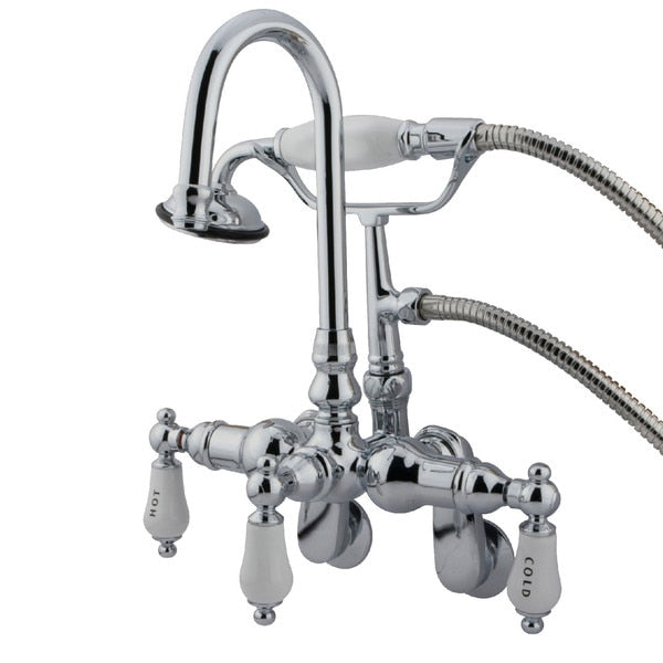 Wall-Mount Clawfoot Tub Faucet, Polished Chrome, Tub Wall Mount