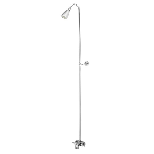Tub and Shower Faucet, Polished Chrome, Tub Wall Mount