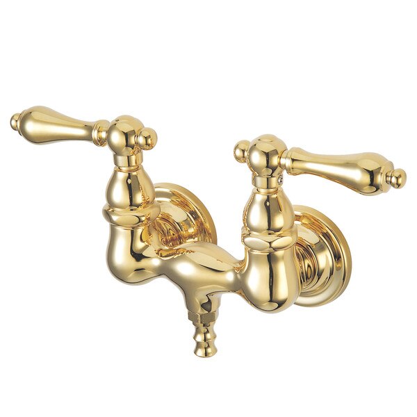 Wall-Mount Clawfoot Tub Faucet, Polished Brass, Tub Wall Mount