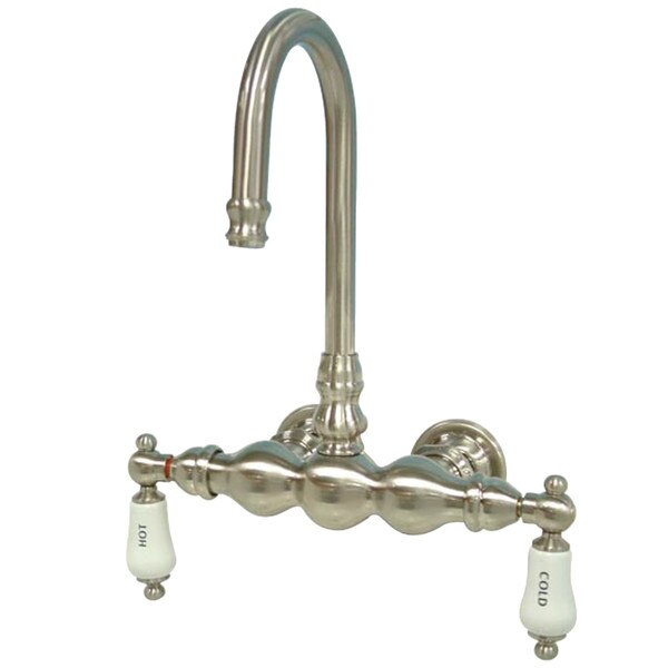 Wall-Mount Clawfoot Tub Faucet, Brushed Nickel, Tub Wall Mount