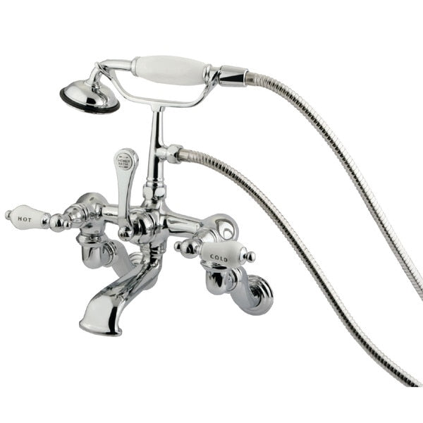 Wall-Mount Clawfoot Tub Faucet, Polished Chrome, Tub Wall Mount