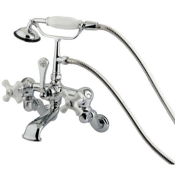Wall-Mount Clawfoot Tub Faucet, Polished Chrome, Tub Wall Mount