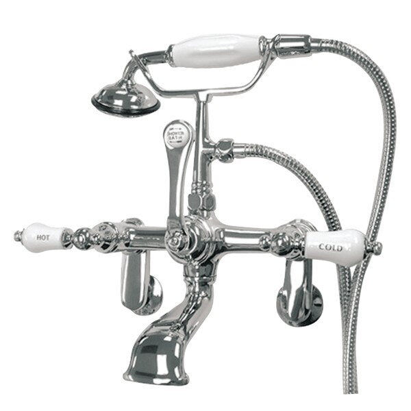 Wall-Mount Clawfoot Tub Faucet, Polished Chrome, Tub Wall Mount