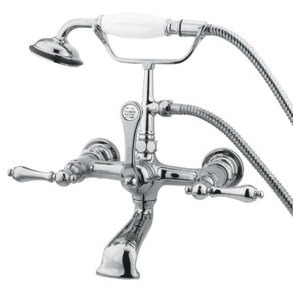 Wall-Mount Clawfoot Tub Faucet, Polished Chrome, Tub Wall Mount