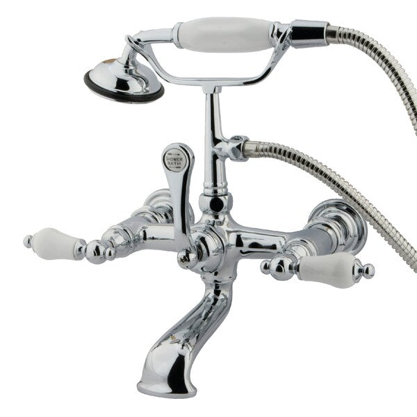 Wall-Mount Clawfoot Tub Faucet, Polished Chrome, Tub Wall Mount