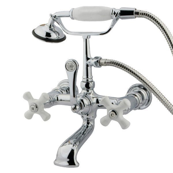 Wall-Mount Clawfoot Tub Faucet, Polished Chrome, Tub Wall Mount
