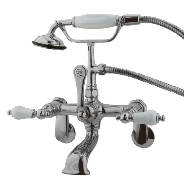Wall-Mount Clawfoot Tub Faucet, Polished Chrome, Tub Wall Mount