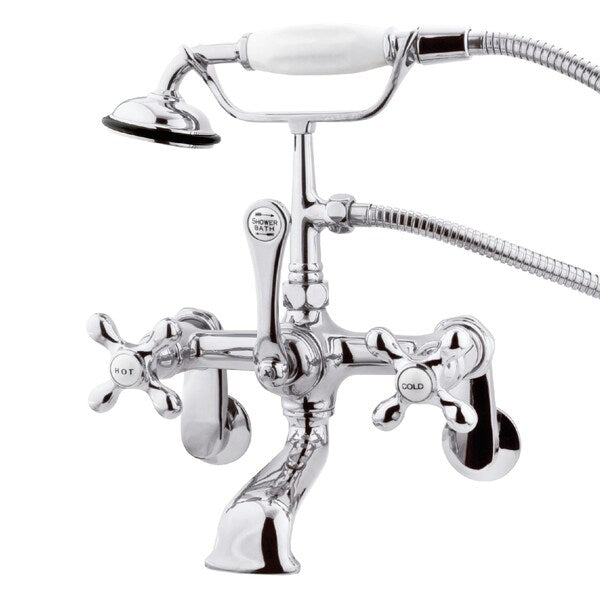 Wall-Mount Clawfoot Tub Faucet, Polished Chrome, Tub Wall Mount