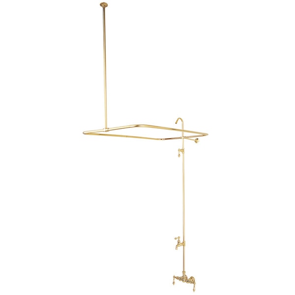 Wall-Mount Clawfoot Tub Faucet, Polished Brass, Tub Wall Mount