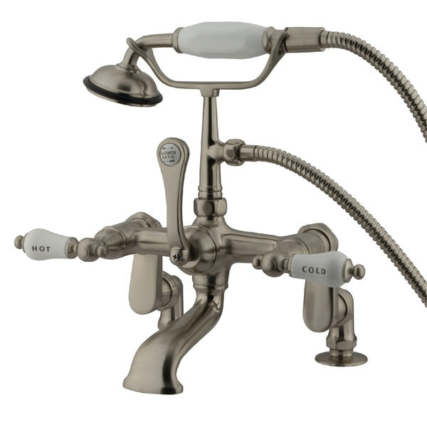 Deck-Mount Clawfoot Tub Faucet, Brushed Nickel, Deck Mount