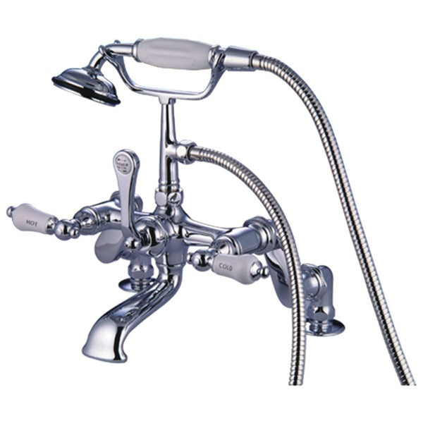 Deck-Mount Clawfoot Tub Faucet, Polished Chrome, Deck Mount