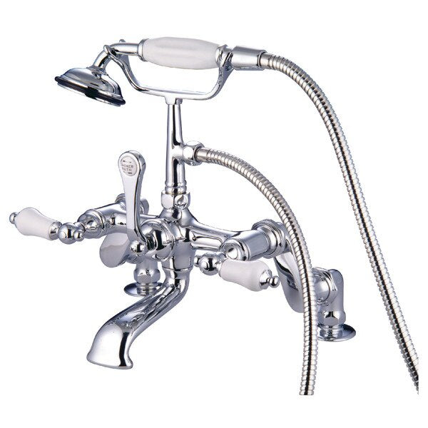 Deck-Mount Clawfoot Tub Faucet, Polished Chrome, Deck Mount