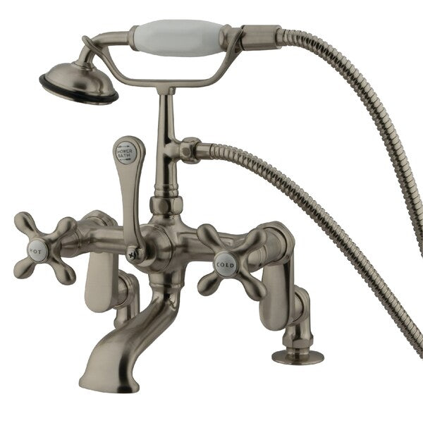 Deck-Mount Clawfoot Tub Faucet, Brushed Nickel, Deck Mount