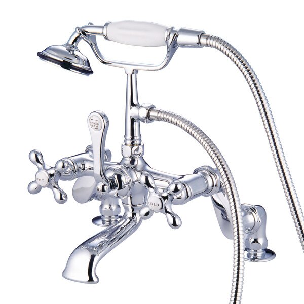 Deck-Mount Clawfoot Tub Faucet, Polished Chrome, Deck Mount