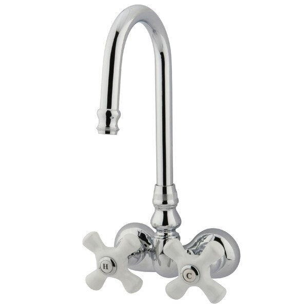 Wall-Mount Clawfoot Tub Faucet, Polished Chrome, Tub Wall Mount