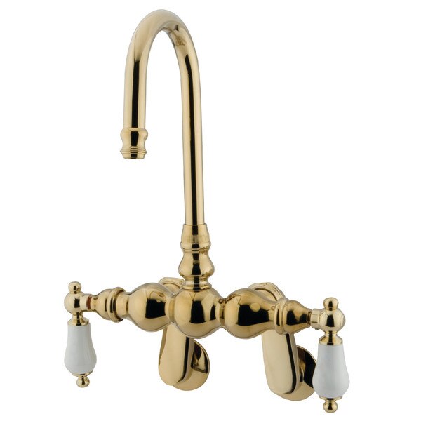 Wall-Mount Clawfoot Tub Faucet, Polished Brass, Tub Wall Mount