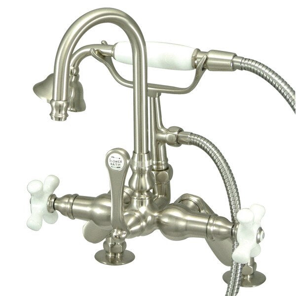 Deck-Mount Clawfoot Tub Faucet, Brushed Nickel, Deck Mount