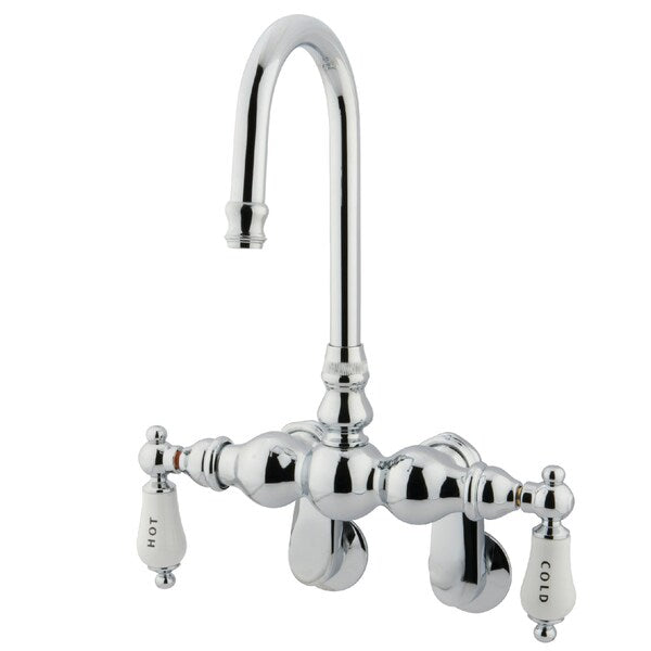 Wall-Mount Clawfoot Tub Faucet, Polished Chrome, Tub Wall Mount