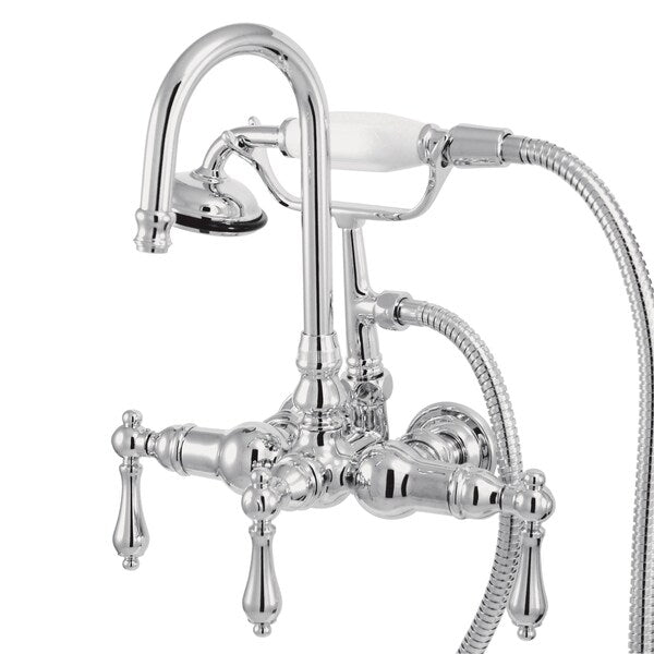 Wall-Mount Clawfoot Tub Faucet, Polished Chrome, Tub Wall Mount