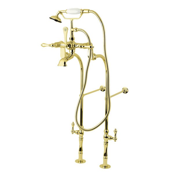 Clawfoot Tub Faucet Packages, Polished Brass, Freestanding