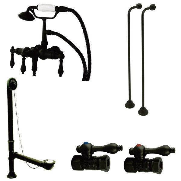 Clawfoot Tub Faucet Packages, Oil Rubbed Bronze, Tub Wall Mount