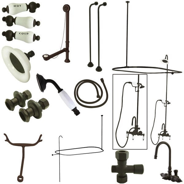 Clawfoot Tub Faucet Packages, Oil Rubbed Bronze, Tub Wall Mount