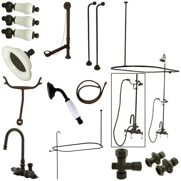 Clawfoot Tub Faucet Packages, Oil Rubbed Bronze, Tub Wall Mount