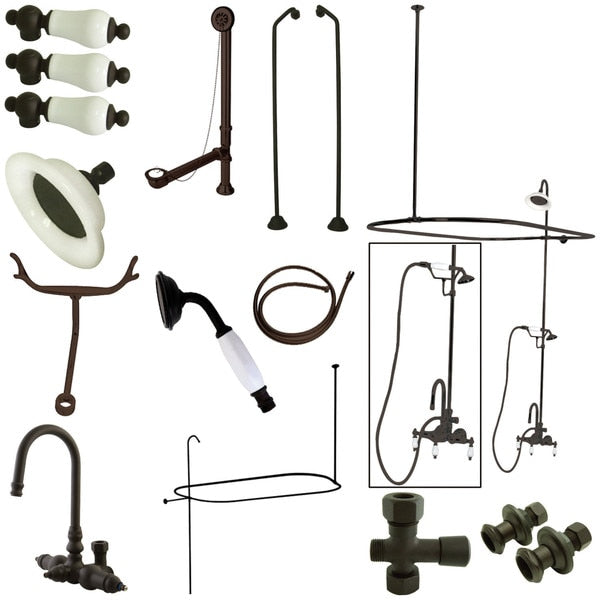 Clawfoot Tub Faucet Packages, Oil Rubbed Bronze, Tub Wall Mount