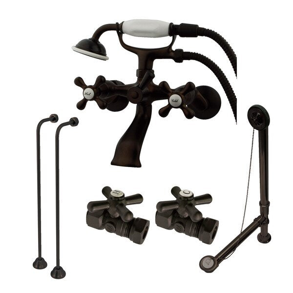 Clawfoot Tub Faucet Packages, Oil Rubbed Bronze, Tub Wall Mount